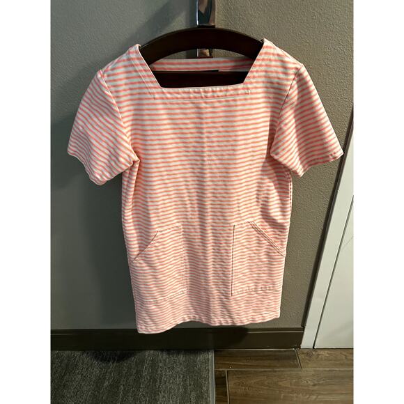 Marc by Marc Jacobs Coral & White Striped Mini Dress Size S - Picture 2 of 7